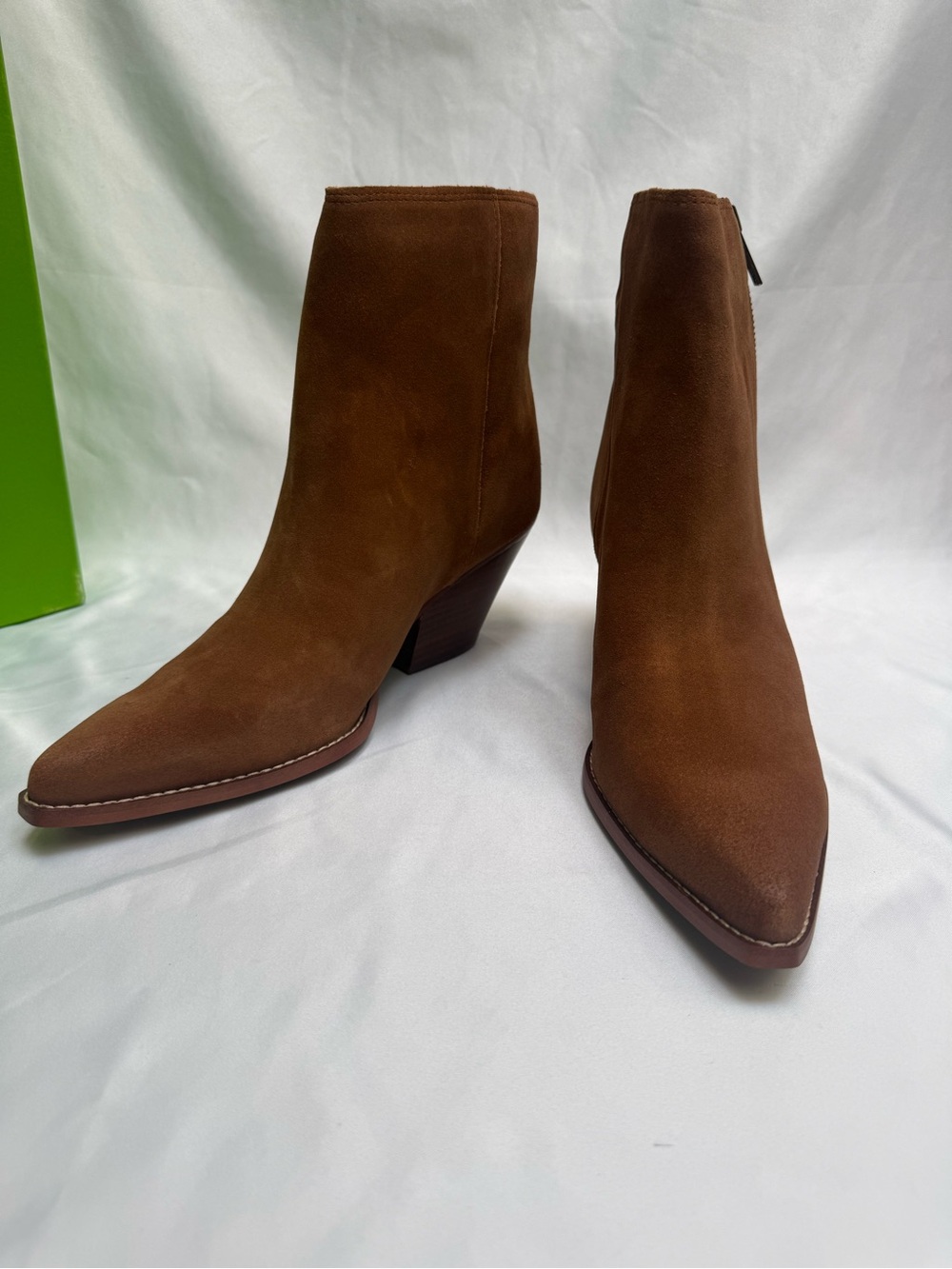 NEW Sam Edelman Jane Brown Leather Pointed Toe Western Boots Sz 10M Retail $200
